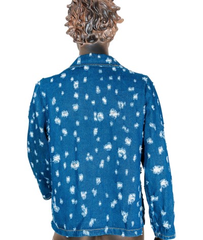 Giacca di jeans con graffi