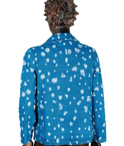 Giacca di jeans con graffi
