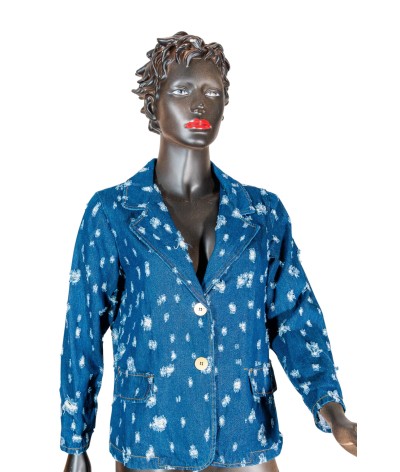 Giacca di jeans con graffi
