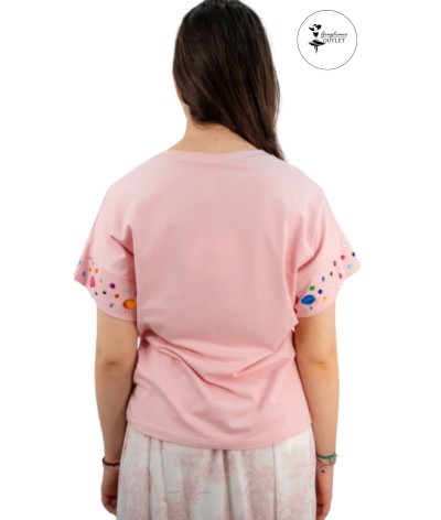 T-shirt casual dettagli decorativi