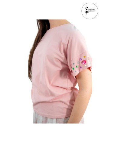 T-shirt casual dettagli decorativi