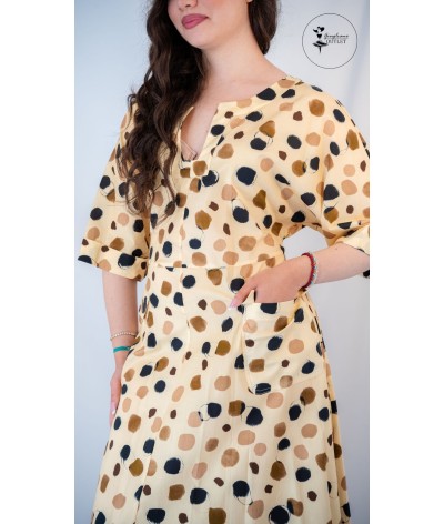 Abito midi a pois multicolore - manila grace