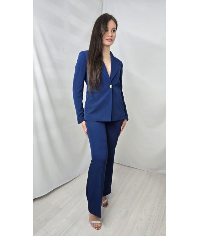 Completo tailleur monopetto pantalone a zampa