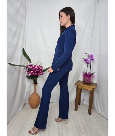 Completo tailleur monopetto pantalone a zampa