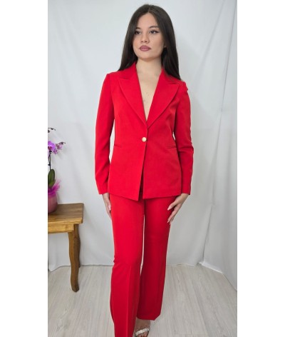Completo tailleur monopetto pantalone a zampa