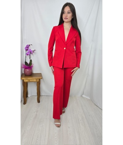 Completo tailleur monopetto pantalone a zampa