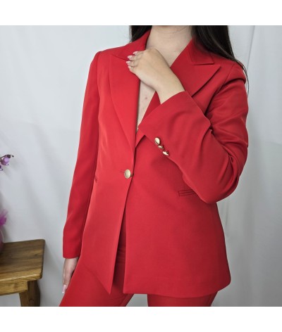 Completo tailleur monopetto pantalone a zampa
