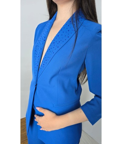 Tailleur romi-ho con paillettes sul bavero