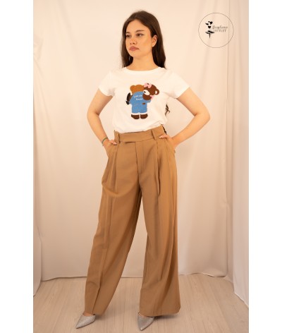 Pantalone palazzo vicolo con pens